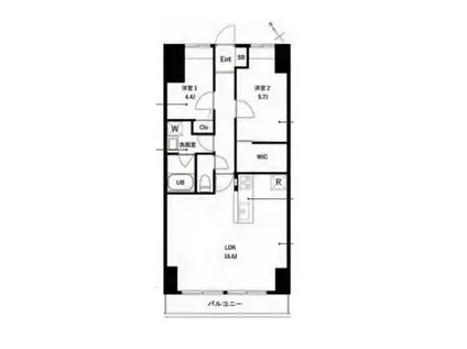 PARK MODERN西葛西(2LDK/2階)の間取り写真