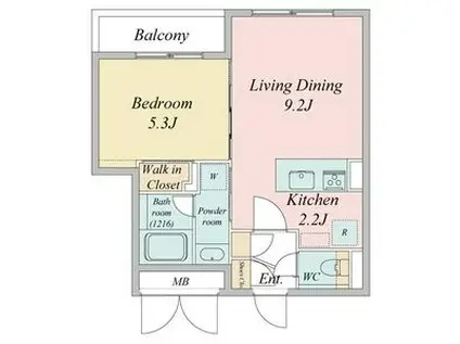 LIVECASA白石(1LDK/4階)の間取り写真