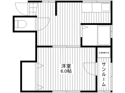 高橋アパート(1SDK/2階)の間取り写真