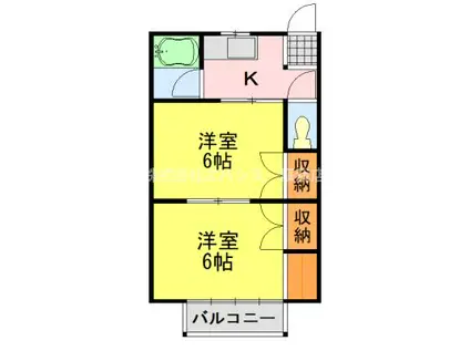マインツインメル白旗(2K/1階)の間取り写真