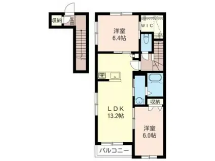 ラディーチェ(2LDK/2階)の間取り写真