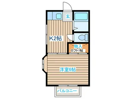 第一コーポナバタ(1K/1階)の間取り写真