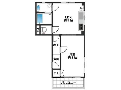 アイランド愛和(1LDK/4階)の間取り写真