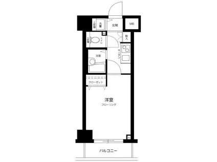 トーシンフェニックス日本橋イースト(1K/10階)の間取り写真
