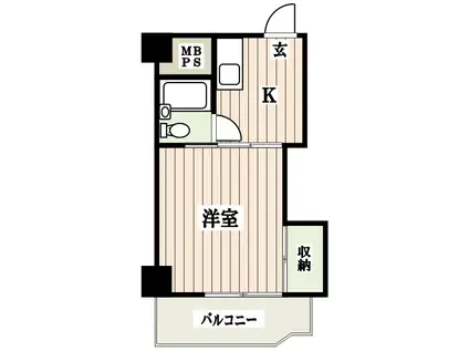 東京ベイビュウ(1K/5階)の間取り写真