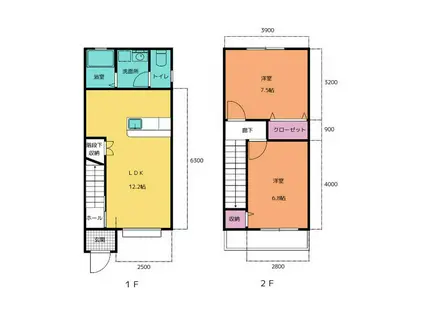 ストロベリー・ハウス(2LDK/2階)の間取り写真