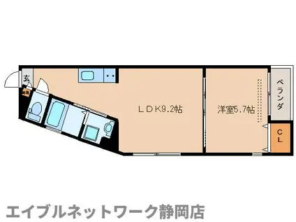 スマートライフ清閑町(1LDK/4階)の間取り写真