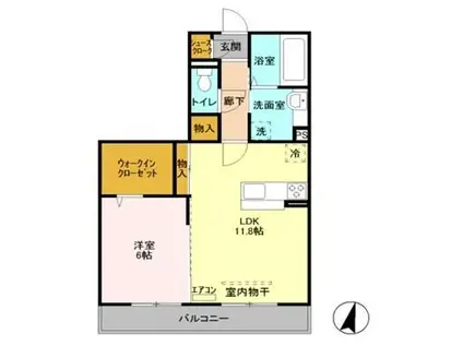 ホジョウレジデンス(2LDK/2階)の間取り写真