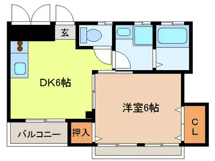 K・R MIYOUJI(1DK/2階)の間取り写真
