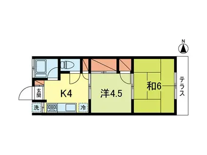 コーポラス永福A(2K/1階)の間取り写真