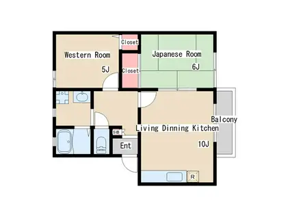 コニー行幸(2LDK/2階)の間取り写真