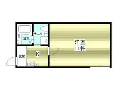 メゾンブランシュ(1K/1階)の間取り写真