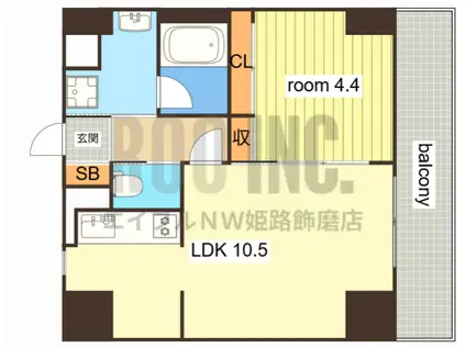 GLANZ高尾町(1LDK/3階)の間取り写真