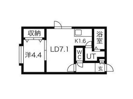 アークコート平岸48(1LDK/3階)の間取り写真