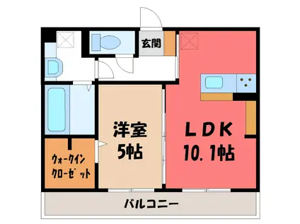 メゾンレジデンス(1LDK/2階)の間取り写真