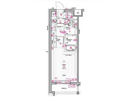 THE PREMIUM CUBE G 東中野(1K/2階)の間取り写真