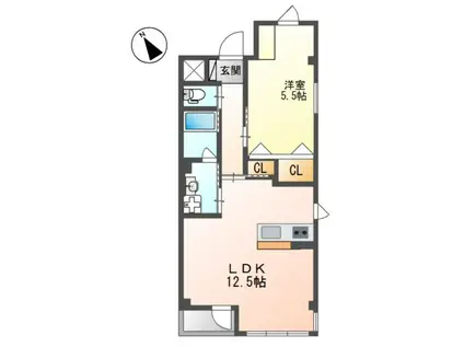 ルミナスステージ(1LDK/2階)の間取り写真
