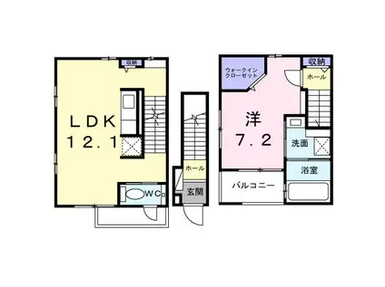 サンダーソニア(1LDK/2階)の間取り写真