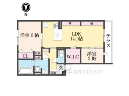 カーサ フェリーチェ(2LDK/1階)の間取り写真