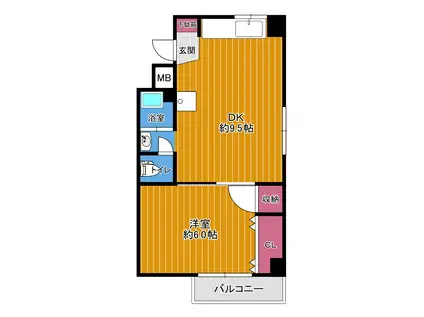 マンション村井エンタープライズ(1DK/2階)の間取り写真
