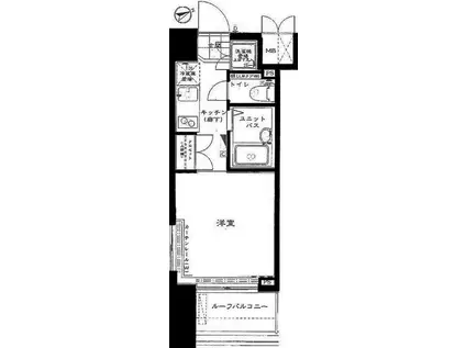 ルーブル早稲田(1K/7階)の間取り写真