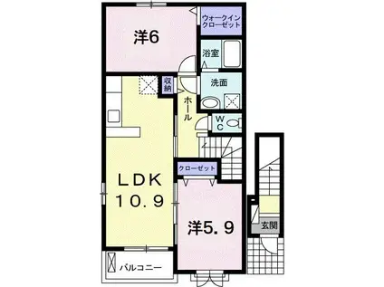 PASTORAL COURT(2LDK/2階)の間取り写真