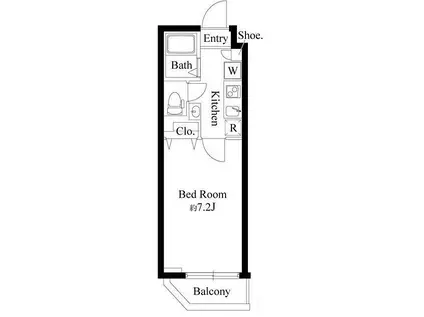 オークハウス三軒茶屋(1K/2階)の間取り写真