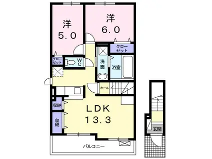 サンリット・8(2LDK/2階)の間取り写真