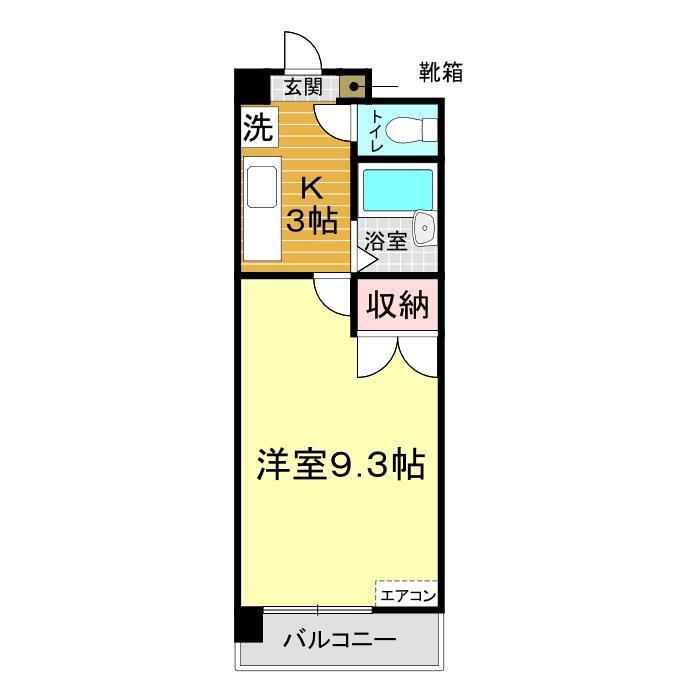 ハイアートビル新下関(1K/7階)の間取り写真