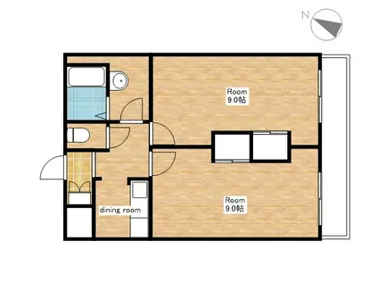 ビューテラスTAKASU(2K/3階)の間取り写真