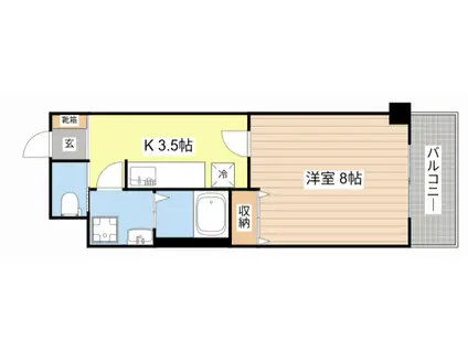 ティ・ア・モ―ル(1K/2階)の間取り写真