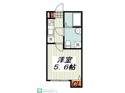 リアナ立場(1K/1階)の間取り写真