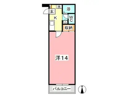 ロイヤルパレス船穂(1K/1階)の間取り写真