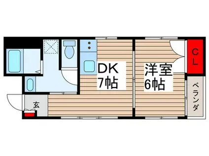 グランズレジデンス松戸(1DK/3階)の間取り写真