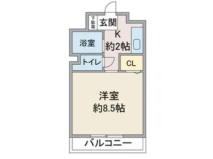 YOUNGVILLAGE2(1K/3階)の間取り写真