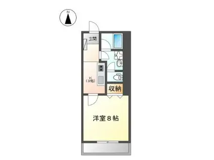 ビューメゾンモモセ(1K/1階)の間取り写真