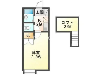 シェリール・ミニC(1K/1階)の間取り写真