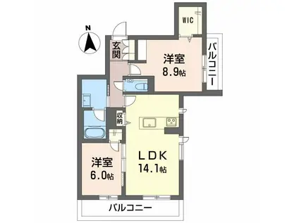 シャーメゾン並木(2LDK/4階)の間取り写真
