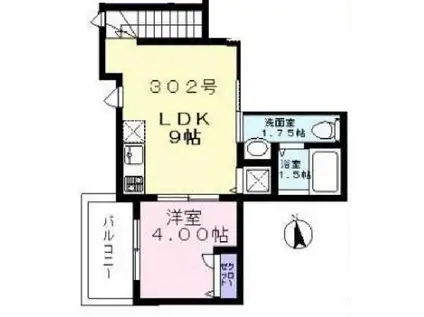 ラルーチェ(1LDK/3階)の間取り写真