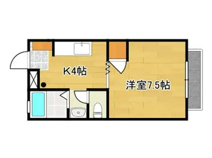 エレガントハウス(1K/2階)の間取り写真