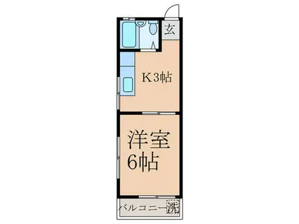 メゾンハレー(1K/2階)の間取り写真