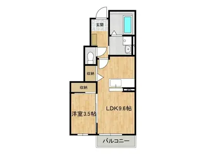 ブリージア高山C(1LDK/1階)の間取り写真