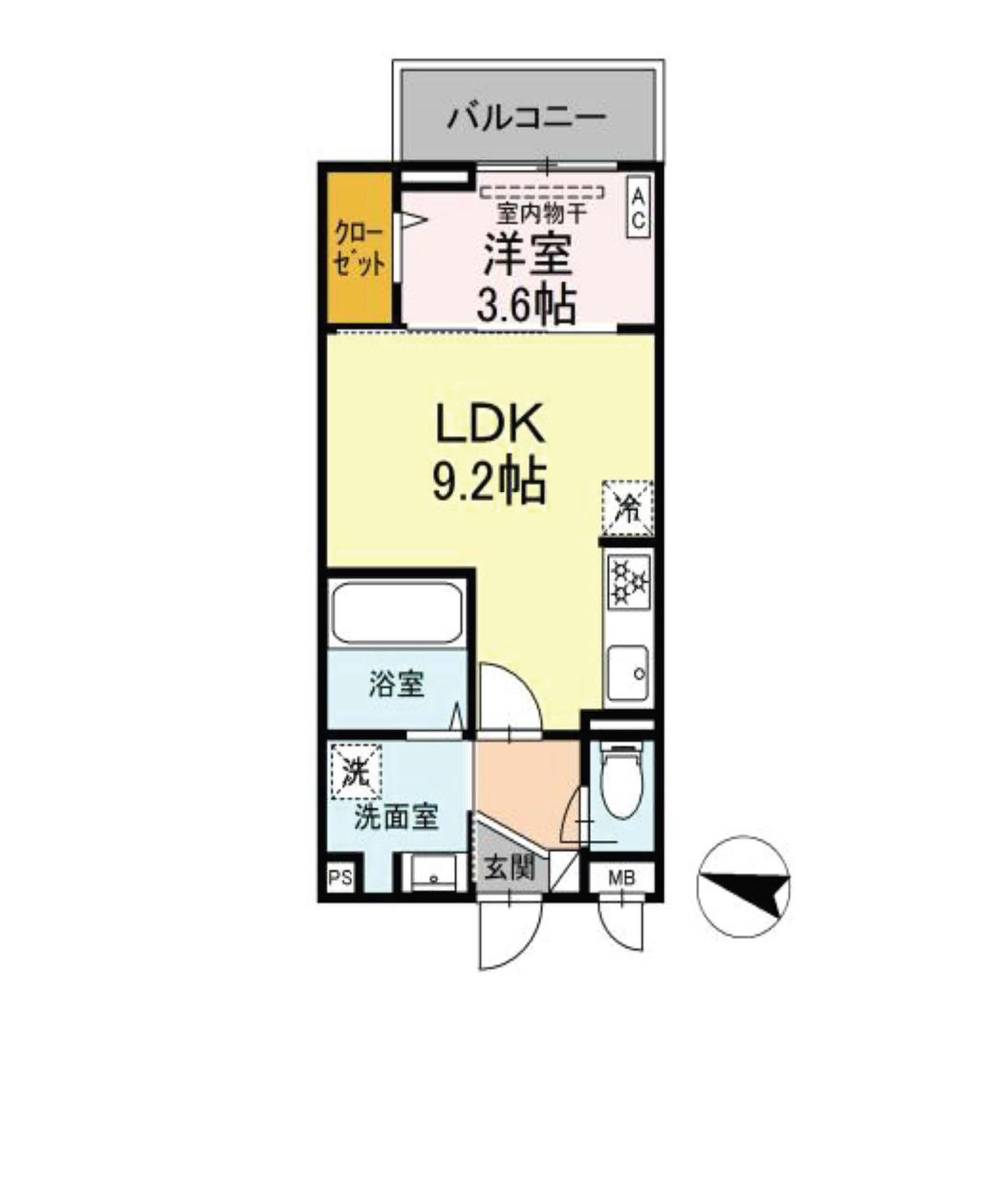 E-COMFORT FLAT(2LDK/3階)の間取り写真