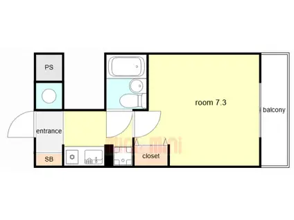 アスライフ湊川公園(1K/8階)の間取り写真