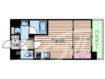 アーバネックス西天満(1LDK/5階)の間取り写真