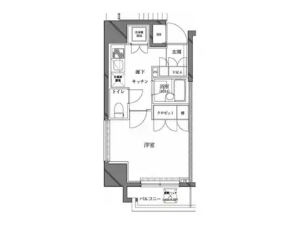 セジョリ西麻布(1K/8階)の間取り写真
