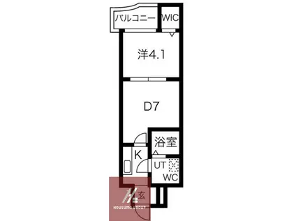 ミュプレ北浜イースト(1DK/8階)の間取り写真