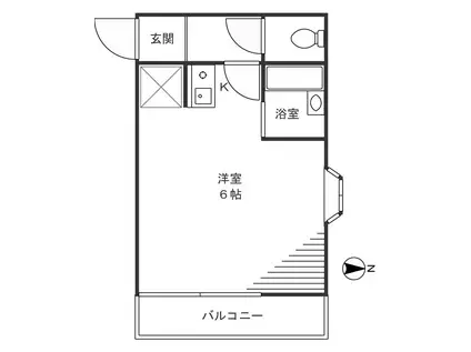 サニーサイド(ワンルーム/3階)の間取り写真