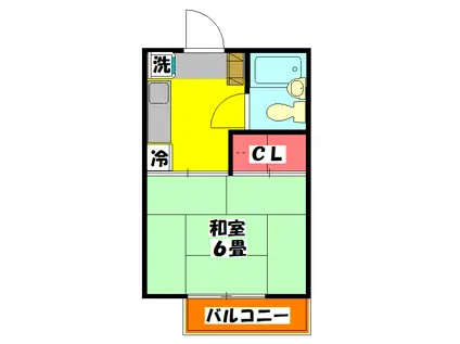 つるドミトリー(1K/1階)の間取り写真