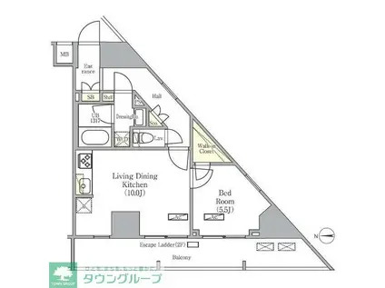 GRACIA PLACE HIKIFUNE(1LDK/12階)の間取り写真